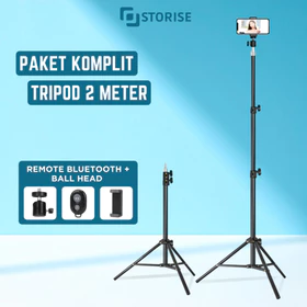 STORISE Tripod 2M Ball Head Holder L Remote Bluetooth Stand Tripod Untuk Konten Live Make Up