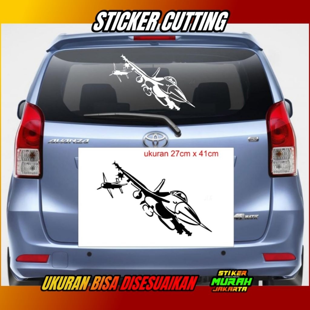Jual STIKER KACA BELAKANG MOBIL LOGO PESAWAT JET 14 STICKER CUTTING ...