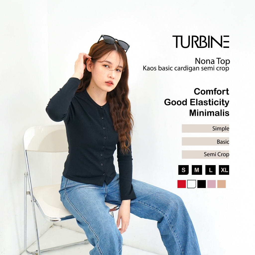 Turbine Nona Top Cardigan Wanita Super Stretch