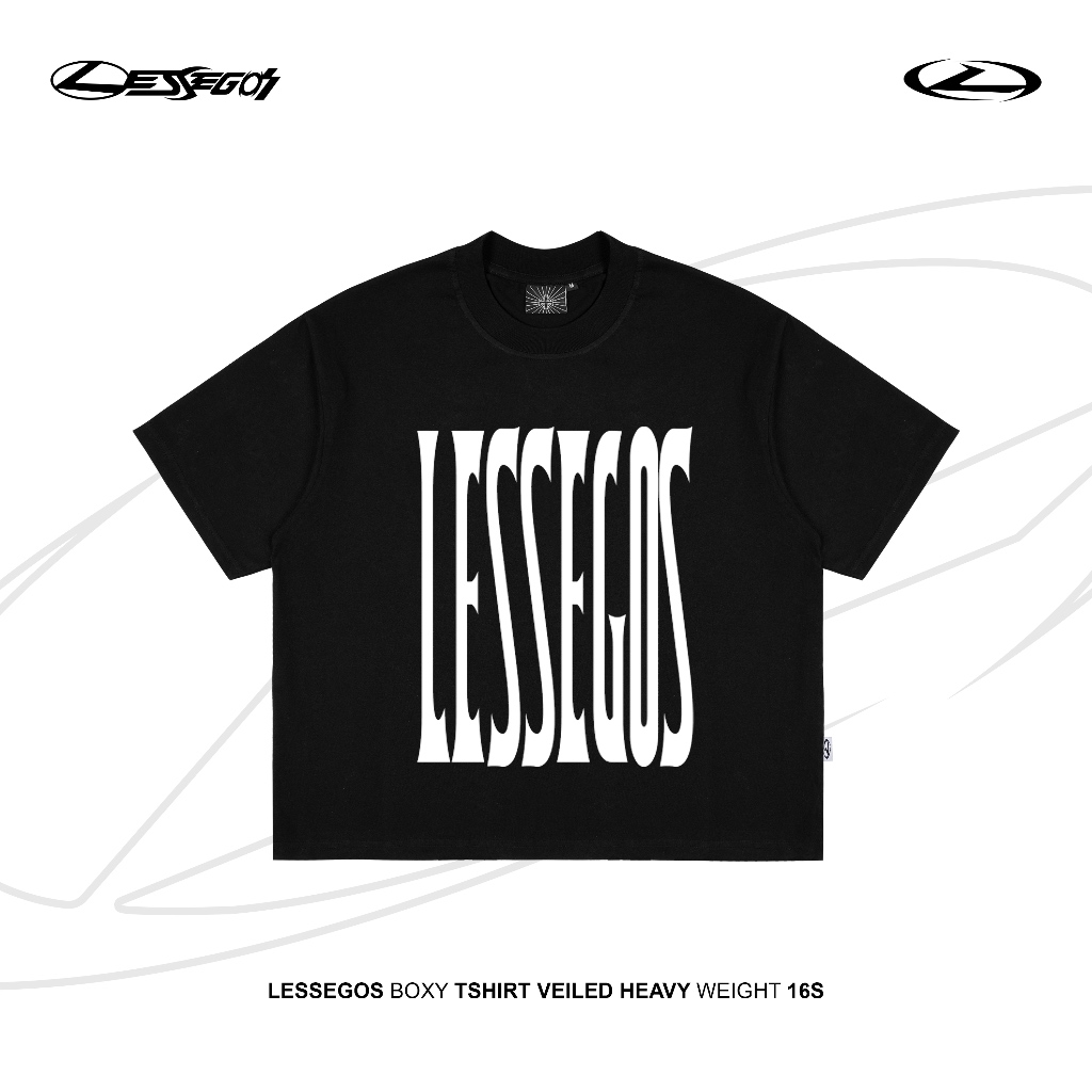 Jual Lessegos Boxy Tshirt Veiled Heavyweight 16s Hitam | Shopee Indonesia
