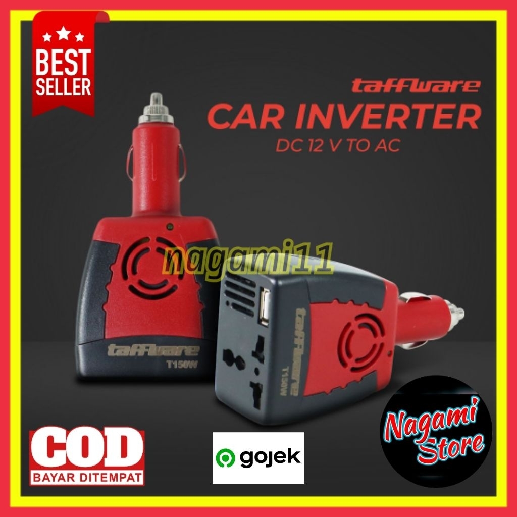 Jual Inverter Mobil Taffware Power Car Inverter DC 12V to AC 220V T150W ...