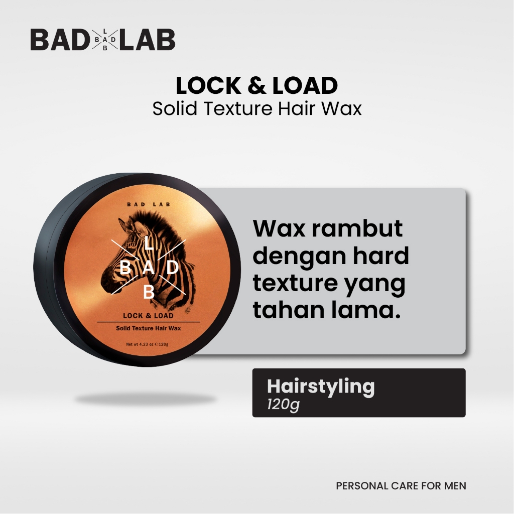 Jual BAD LAB Pomade Lock & Load Solid Texture Hair Wax 120gr - Minyak ...