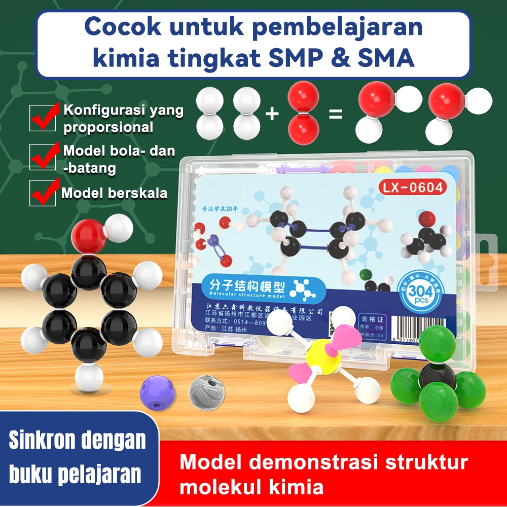 Jual BOBO Model Struktur Molekul Kimia 136Pcs/304Pcs Mainan Edukasi ...