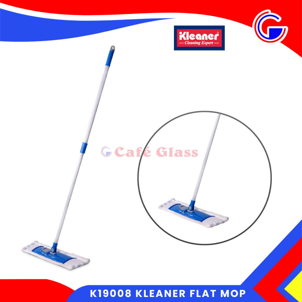 K19008 Kleaner Flat Mop - Pel Lantai Microfiber Modern - Gagang Adjustable - Alat Pel Kering