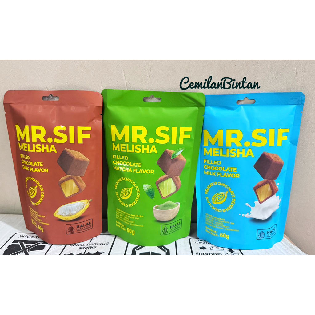 Jual CemilanBintan ( Mr Sif Melisha filled choco 60gr dark matcha ...
