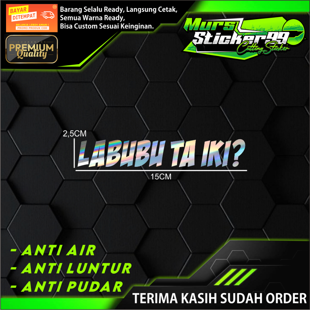 Jual Sticker Cutting LABUBU TA IKI? Cocok Untuk Motor Dan Mobil ...