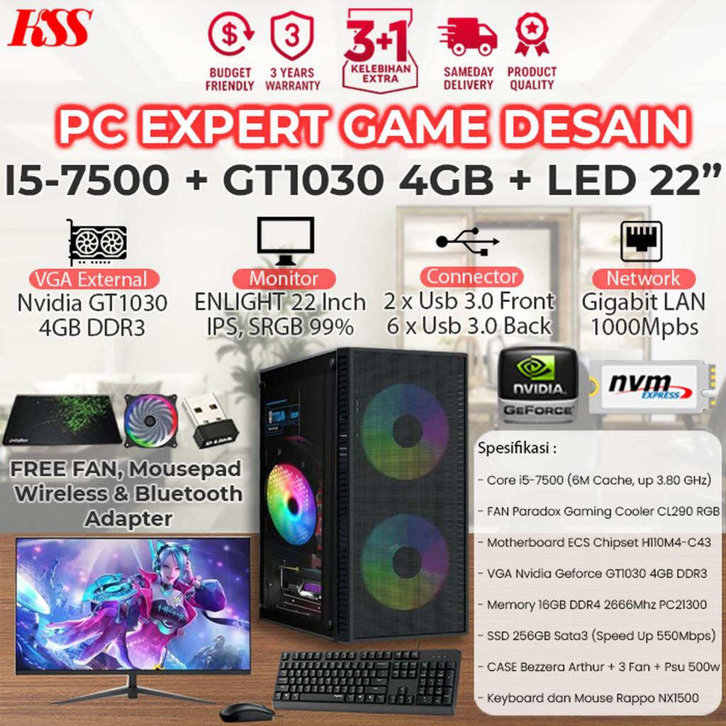 Jual PC/Komputer Core i5 Gaming + VGA GT1030 4Gb+ Monitor Enlight ...