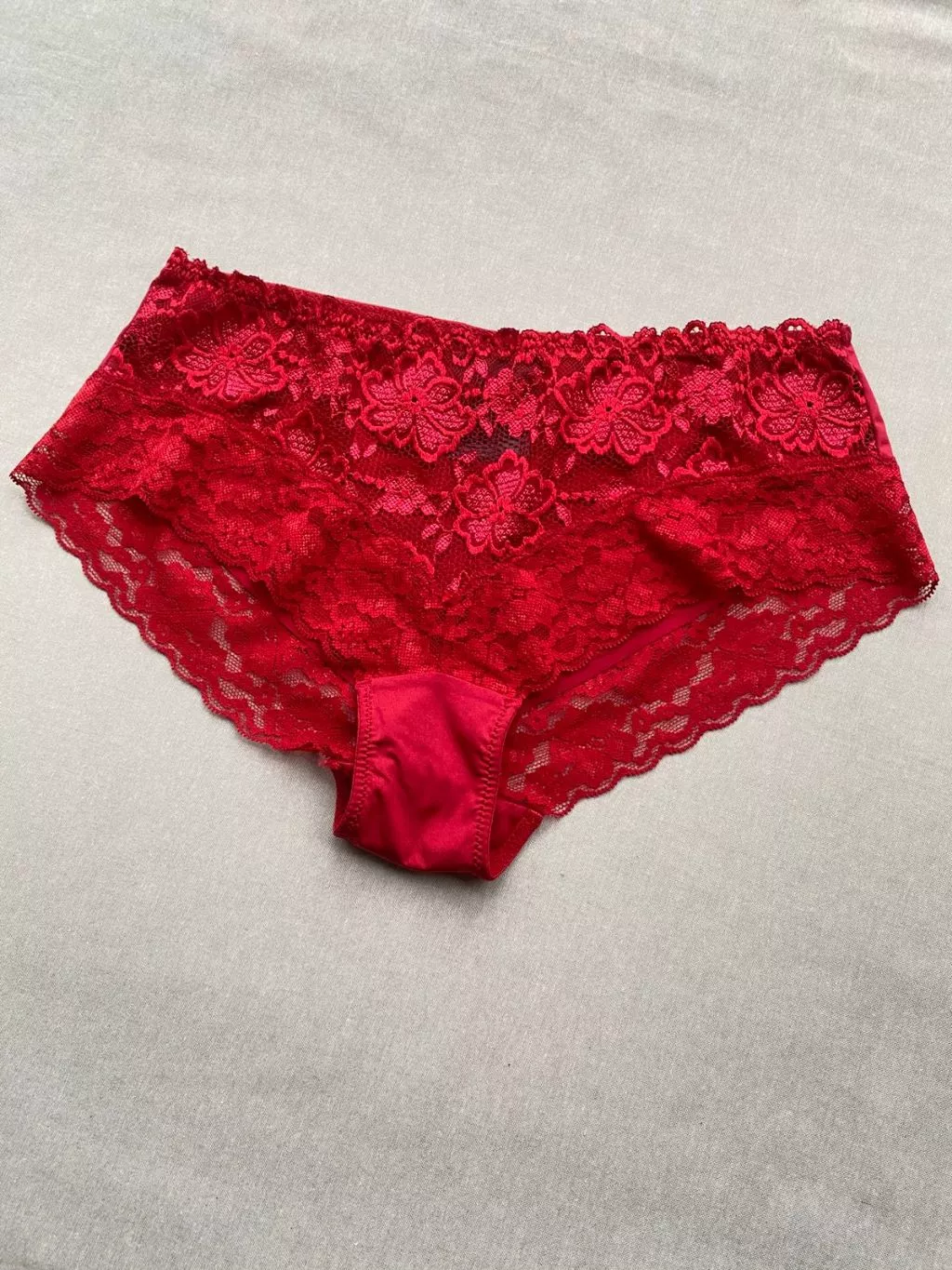 Panty Full Brief Lace HM Red Cherry Boy Short - 1111