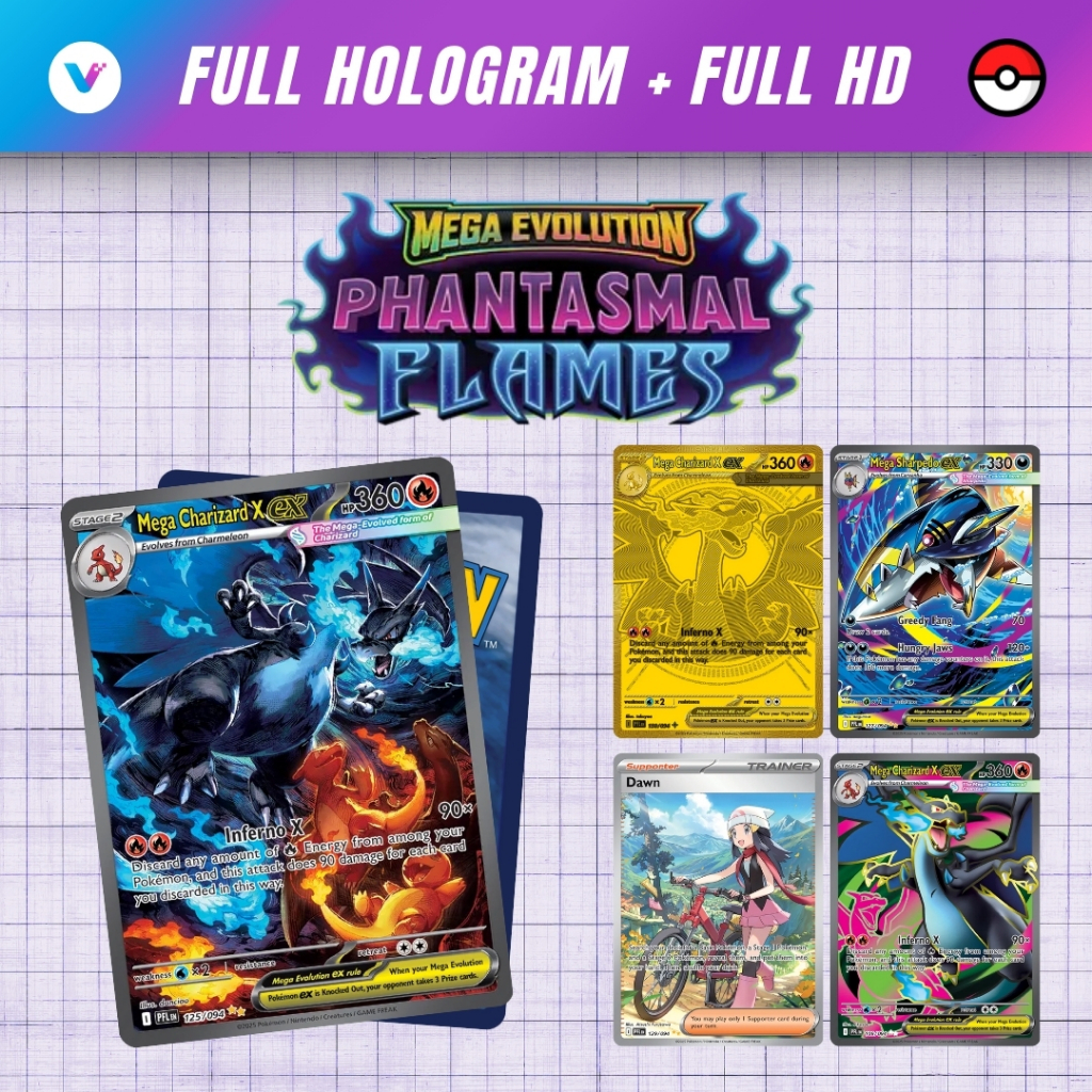 Jual KARTU TCG POKEMON CUSTOM MEGA EVOLUTION SERIES Phantasmal Flames ...