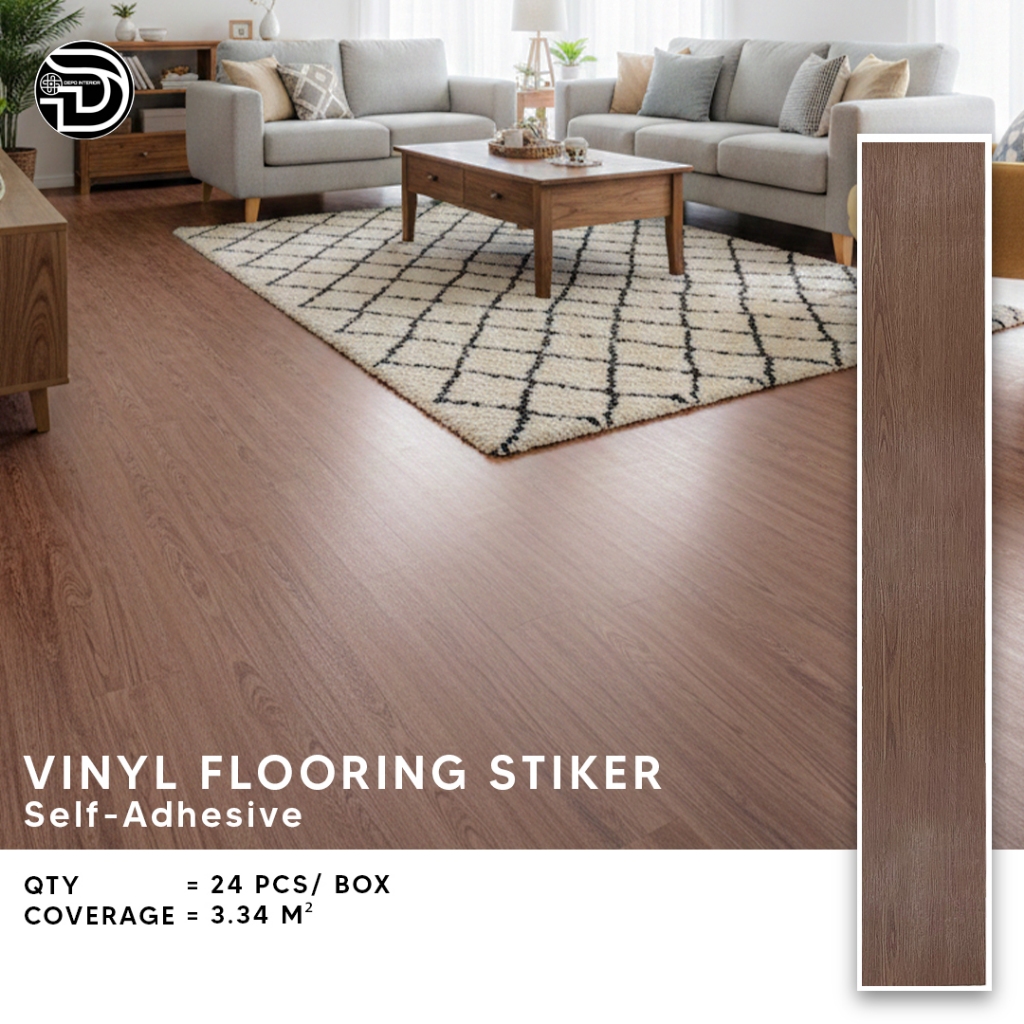 Jual DEPO VINYL Lantai Perekat Motif Kayu / Sticker Floor 3.34m² / 24 ...
