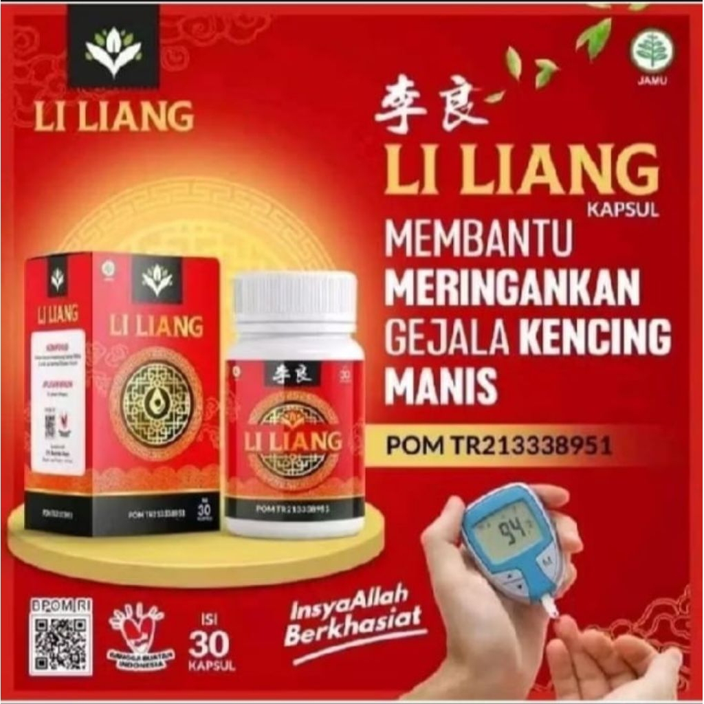 Li Liang 100% Asli Obat Herbal Cina Diabetes Bantu Atasi Diabetes dan Gula darah isi 30 kapsul Aman sudah BPOM