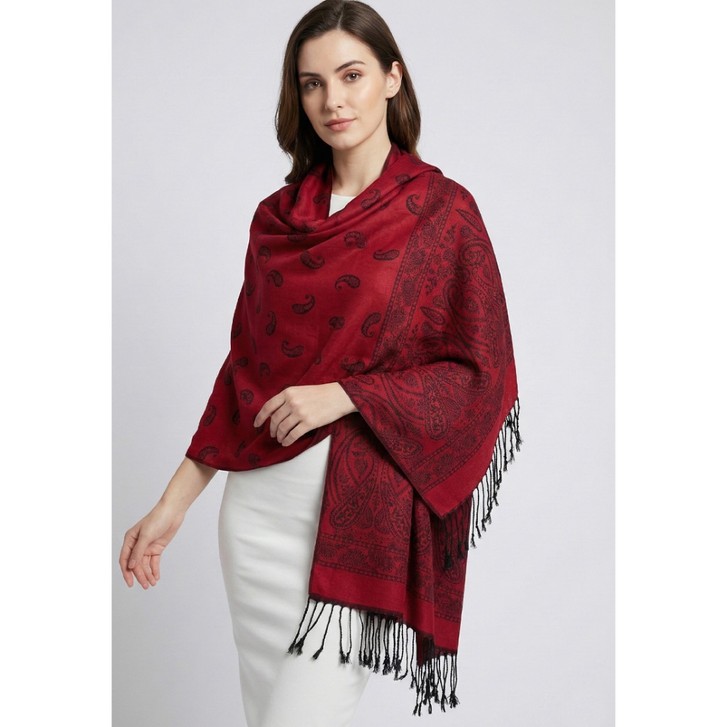 Jual Reversible Viscose Paisley Pattern Pashmina Shawl Syal Wanita ...