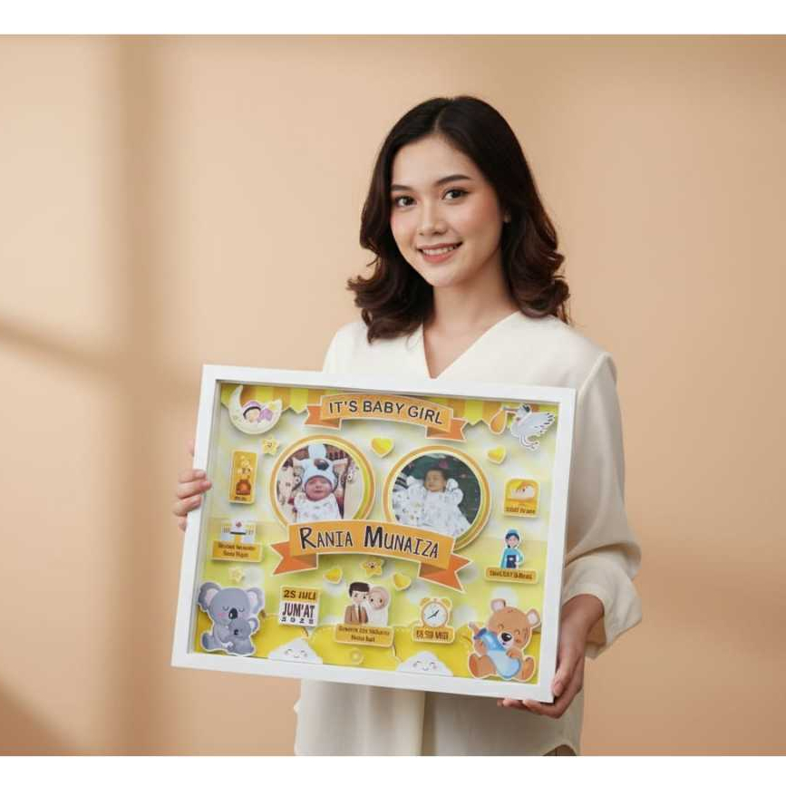 Jual Frame Biodata bayi 3D 30x45 | Shopee Indonesia