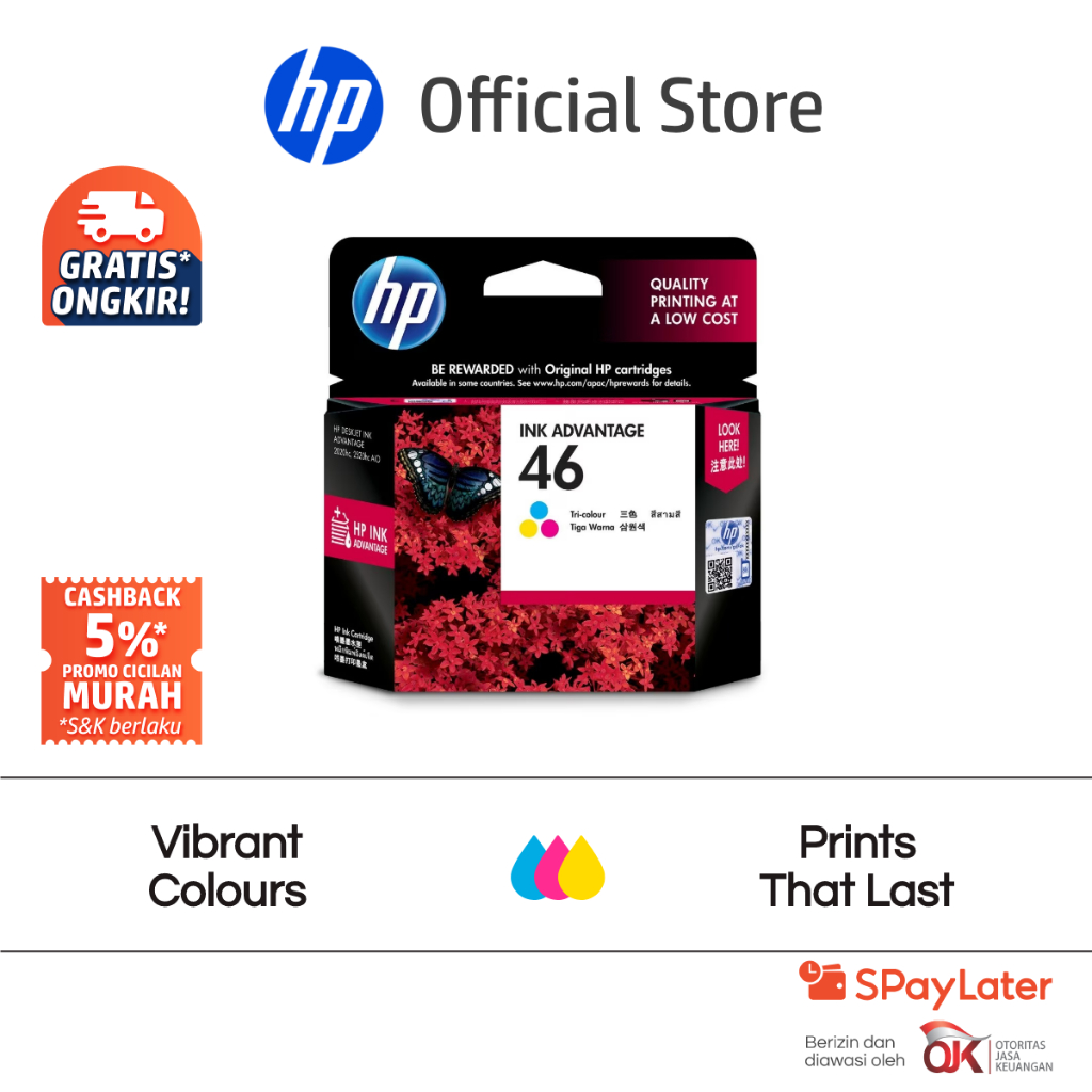 Jual Tinta HP 46 Tri-color Original Ink Advantage Cartridge Warna ...