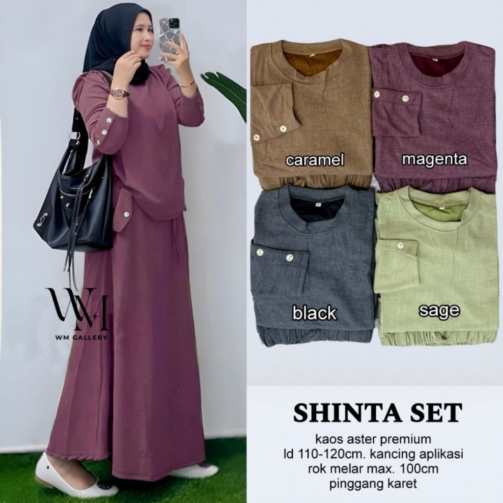 Jual shita skirt setelan rok viral hafiya one set rok kekinian knit ...