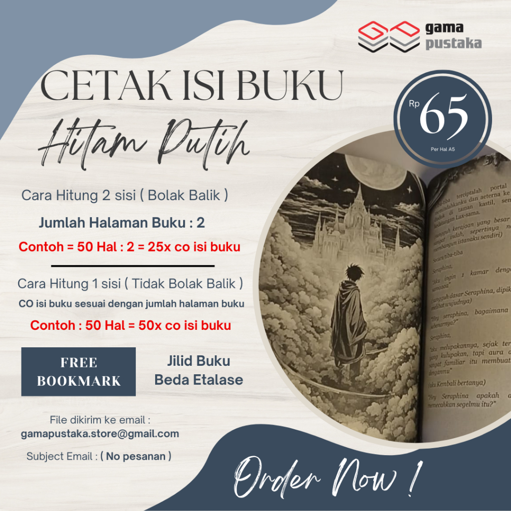 Jual CETAK ISI BUKU HITAM PUTIH/NOVEL/MODULPELAJARAN/KOMIK/MAJALAH ...