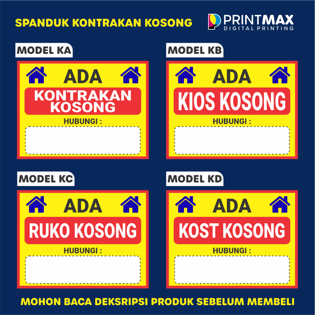 Jual Spanduk Ada Kontrakan / Spanduk Kontrakan / Banner Ruko / Banner ...