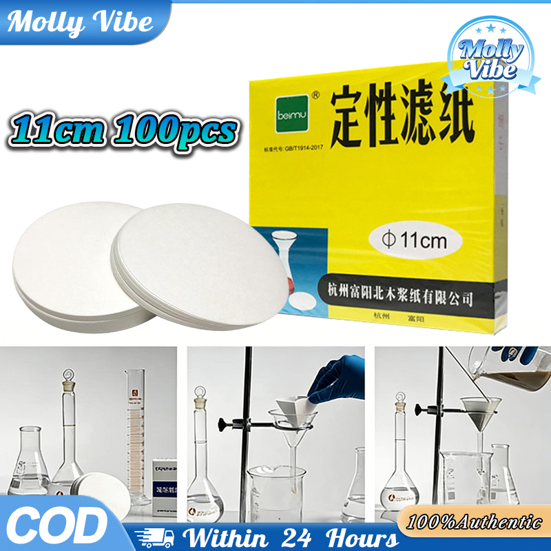 Jual 100 Pcs Kertas Saring Laboratorium Bulat 11cm Kertas Filter Halus ...