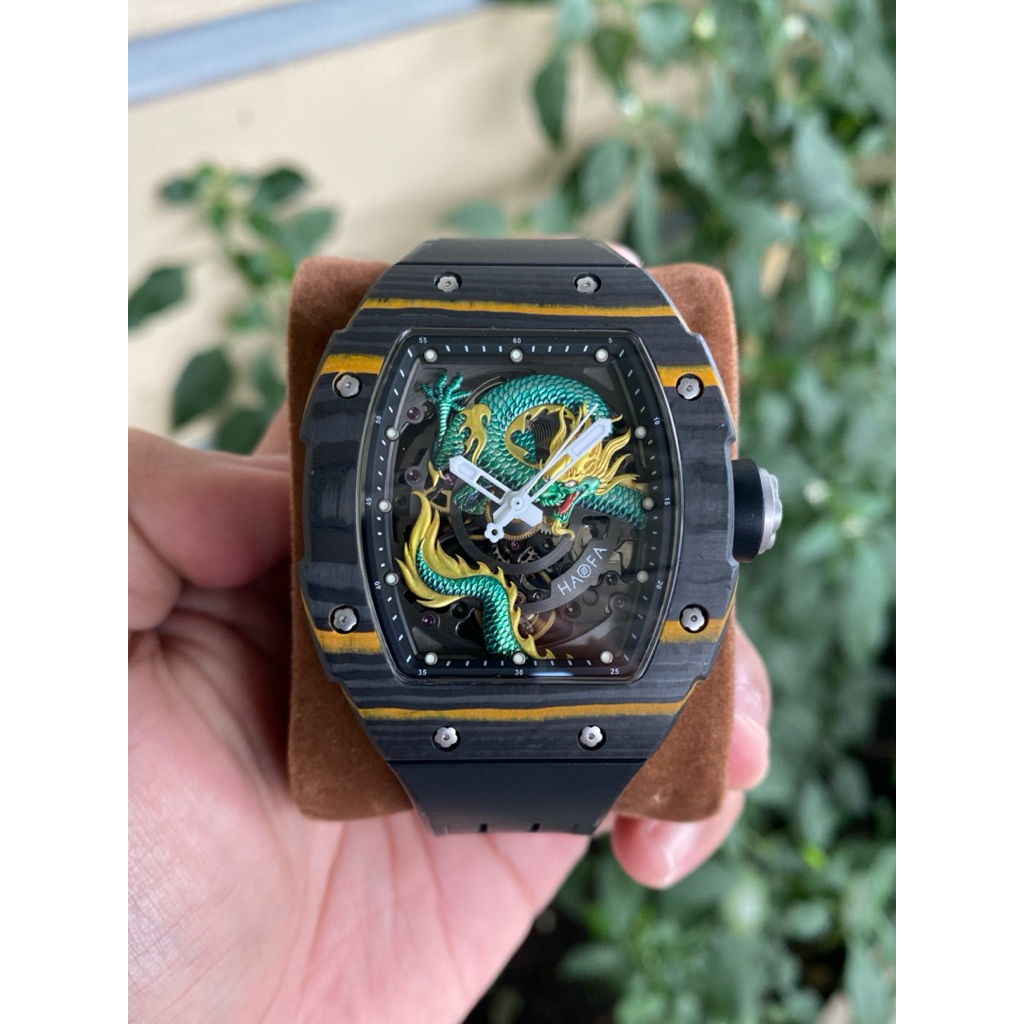 Jual Jam Tangan Pria Haofa 1968 3D Dragon Automatic Second | Shopee ...