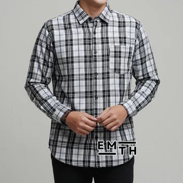Kemeja Flanel Pria Lengan Panjang Pakaian Pria Lengan Panjang Motif Kotak Exclusive