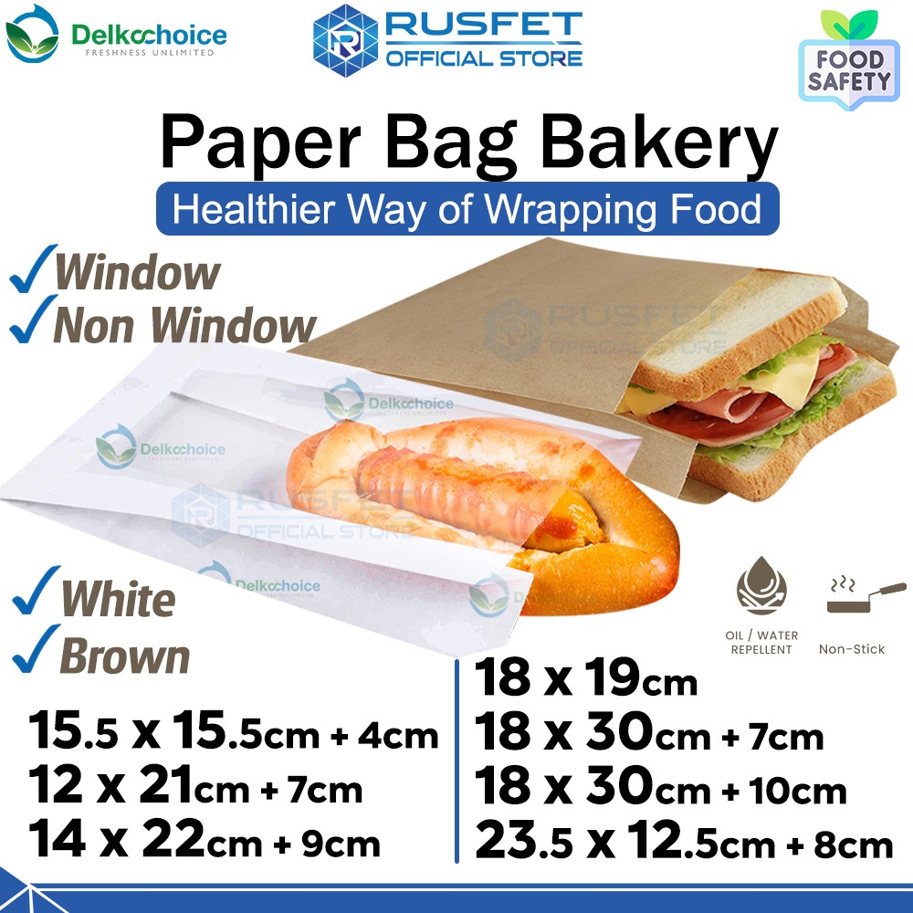 Jual Kantong Kertas PAPER BAG Bakery Bread Kemasan Roti Donat Makanan ...