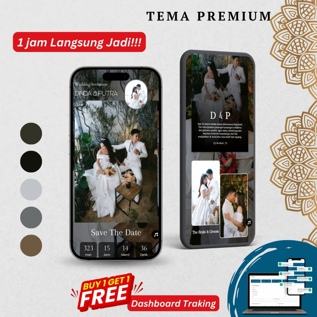 TEMA PREMIUM - Undangan Digital Website Pernikahan sebar tanpa batas tanpa kertas!