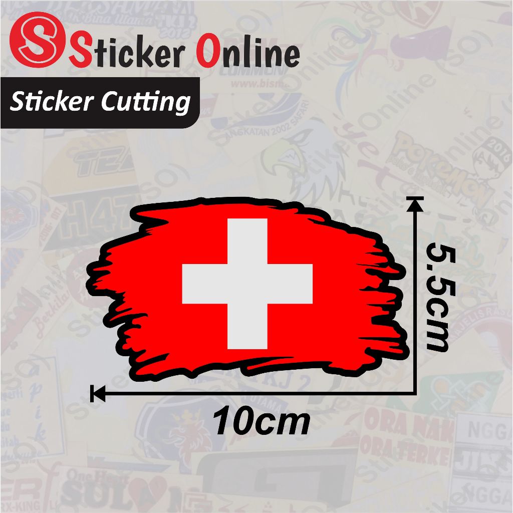 Jual Stiker Bendera Swiss | Sticker Cutting Flag Switzerland Motor ...