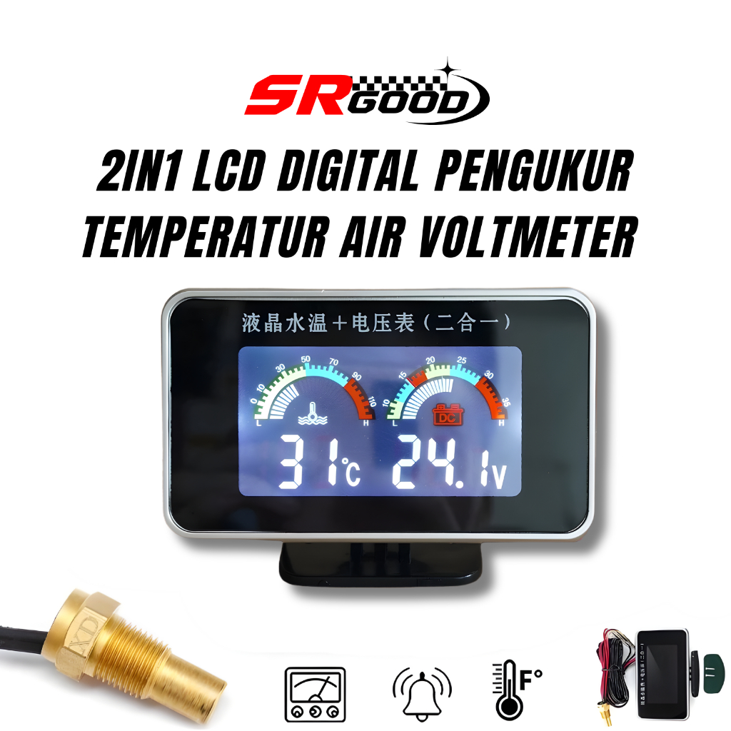 Jual LCD Digital Pengukur Temperatur Air Voltmeter Tekanan Air untuk ...