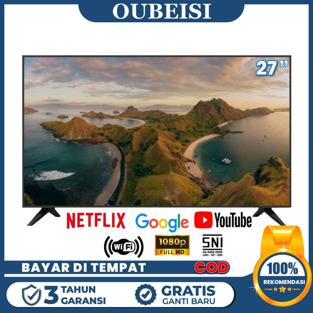 Jual OUBEISI TV 24/25/27/30/32/43 inch Smart TV LED Digital Android 11 ...