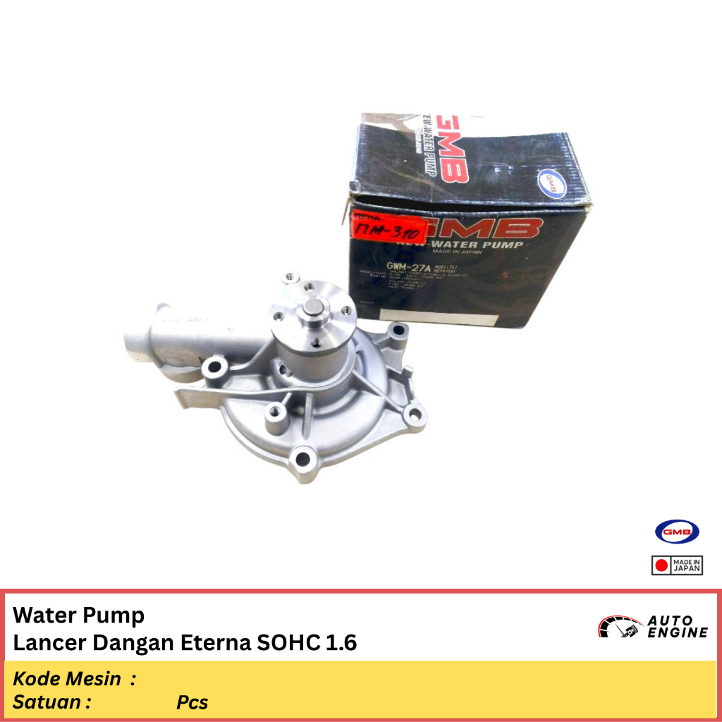 Jual Water Pump Lancer Dangan Eterna SOHC 1.6 GMB JAPAN Pompa Air Ori ...