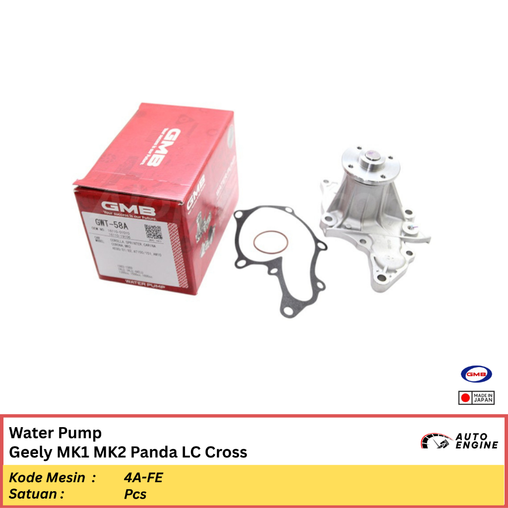 Jual Water Pump Geely MK1 MK2 Panda LC Cross 4A-FE GMB JAPAN Pompa Air ...