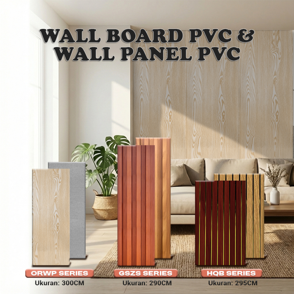 Jual Wallboard PVC Panel Motif Kayu Ukuran 2.9Meter Wallboard PVC ...