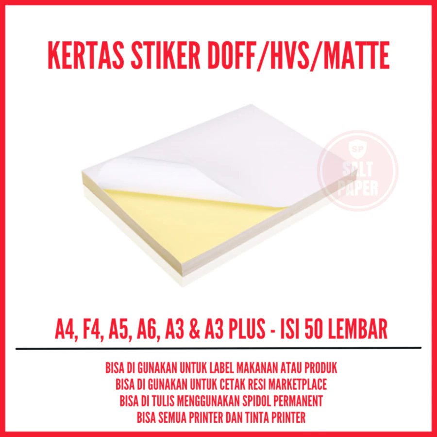 Kertas Stiker HVS Doff (50 lbr)