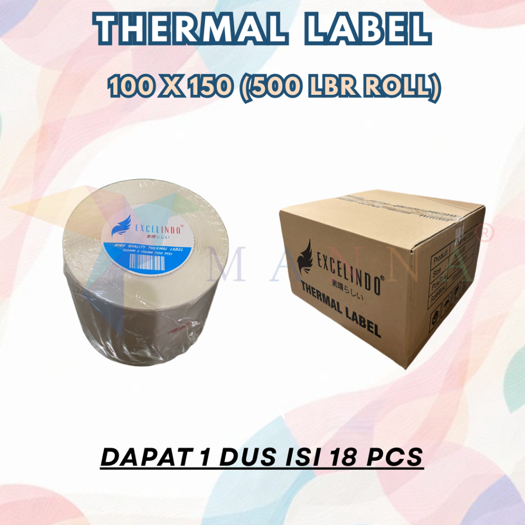 Jual (1 Dus Isi 18 pcs) Thermal Label / Sticker Roll 100x150 (500 pcs ...