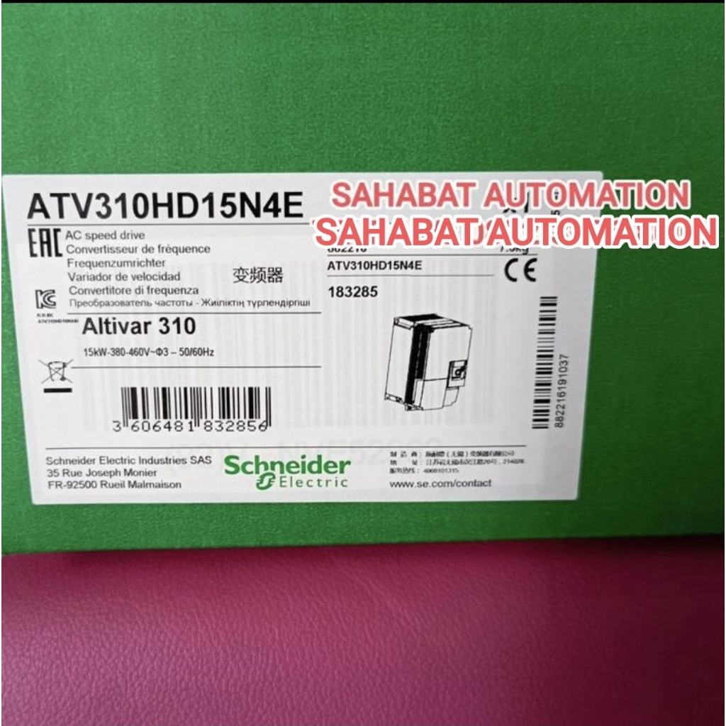 Jual Inverter Schneider 15KW 15 KW 20 HP 3Phase 380V ATV310HD15N4E ...