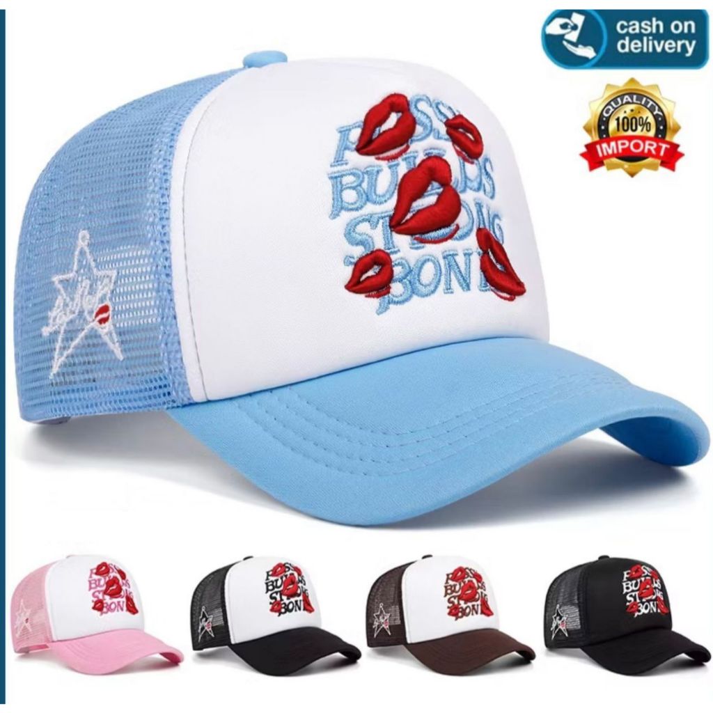 Jual Topi baseball Red lips embroidery Hat Cap Casual Distro