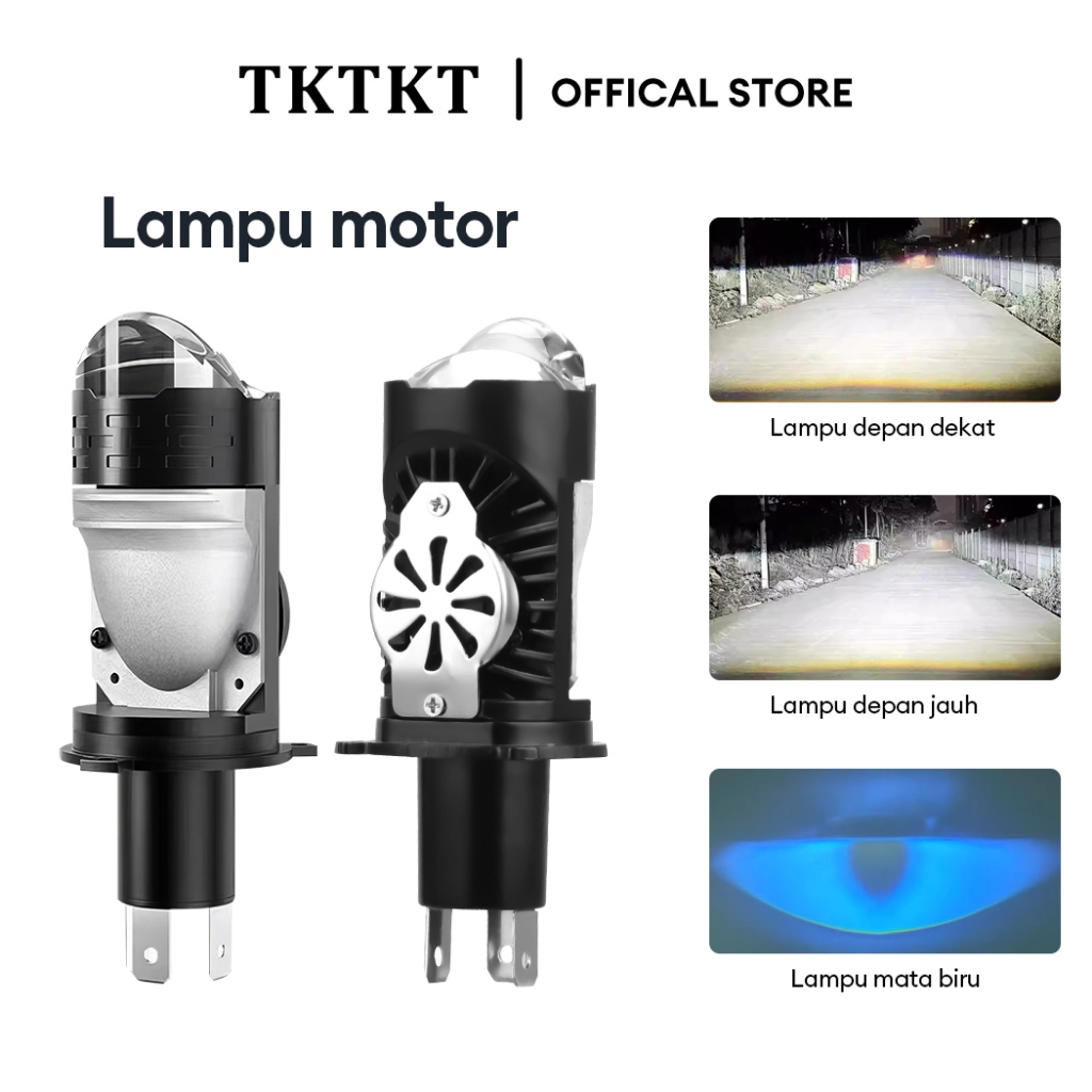 Jual TKTKT lampu led motor 8000LM LED lampu H4 60W lampu motor depan ...