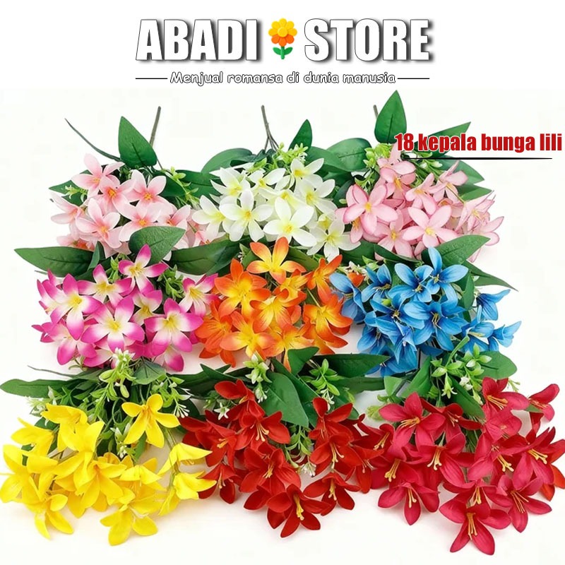 Jual Abadi (1pcs) Small Lily 18 Kuntum Bunga Artificial Home Dekorasi ...