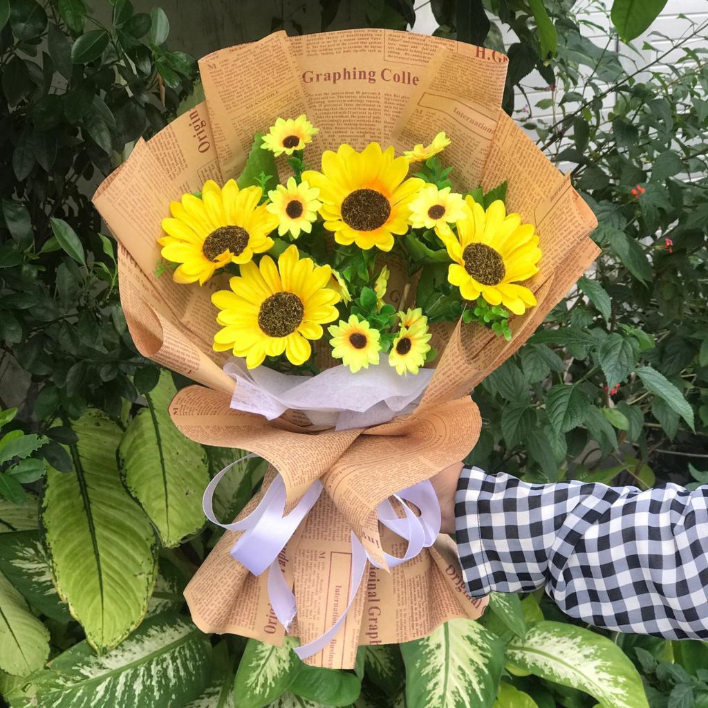 Jual BUKET BUNGA MATAHARI BUCKET ARTIFICIAL SUNFLOWER BOUQUET KADO ...
