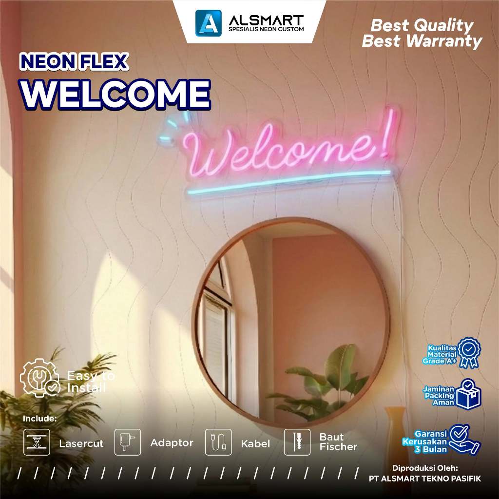 Jual Lampu Tulisan Welcome Neon Flex LED - Sign Board Toko & Cafe ...