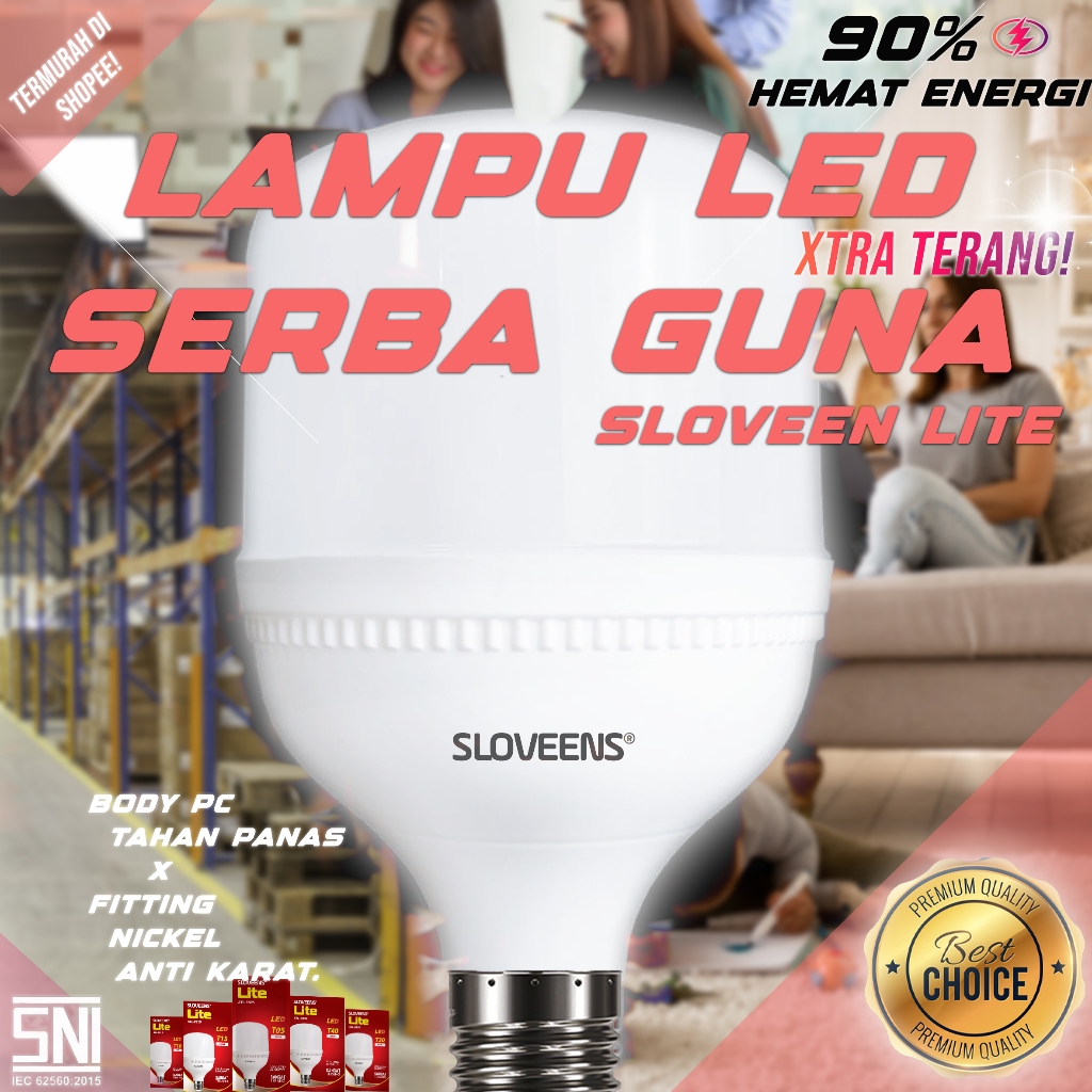 Lampu LED HEMAT ENERGI 88% JUMBO SLOVEENS AWET TERANG 40WATT DENGAN KUALITAS SNI, TOP, SUPER MURAH