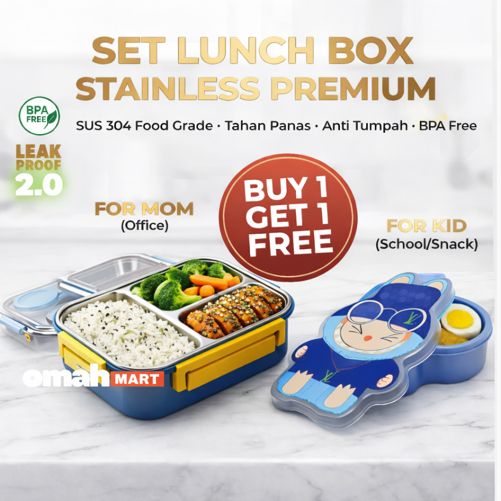 Jual PAKET Tempat Makan Stainless SUS 304 PREMIUM (Tahan Panas) - Lunch ...