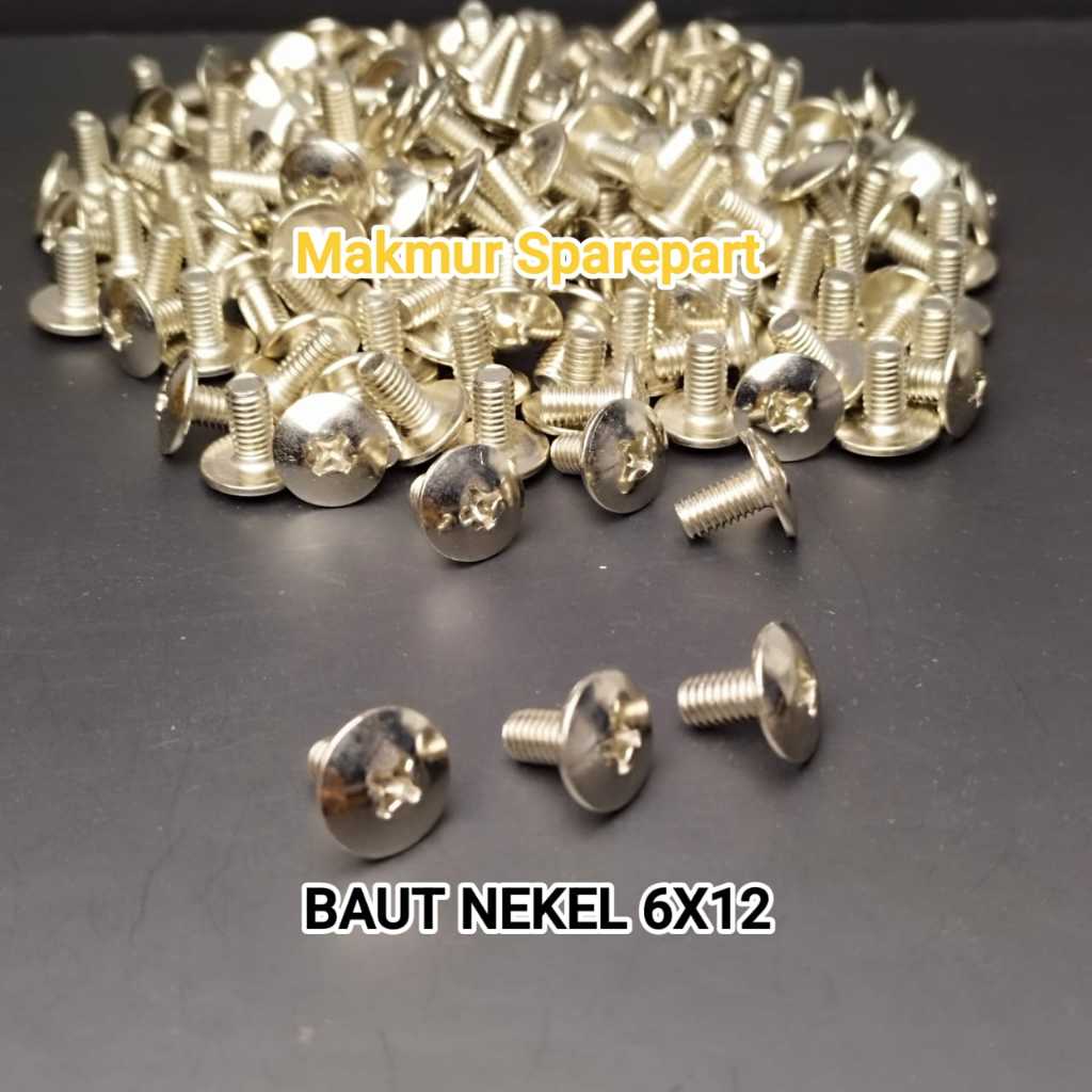 Jual 100Pcs / Baut Body Honda M6X12 Nekel | Shopee Indonesia