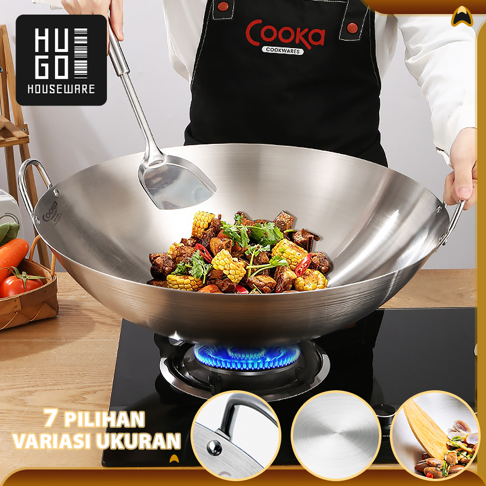 Jual Hugo Houseware Wajan Penggorengan Anti Lengket Jumbo Stainless 304 ...
