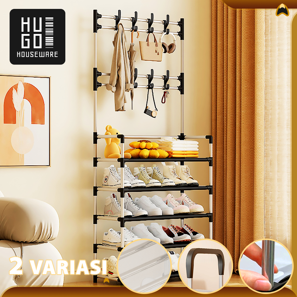Jual Hugo Houseware Rak Sepatu 5 Susun Serbaguna dengan Gantungan Baju ...