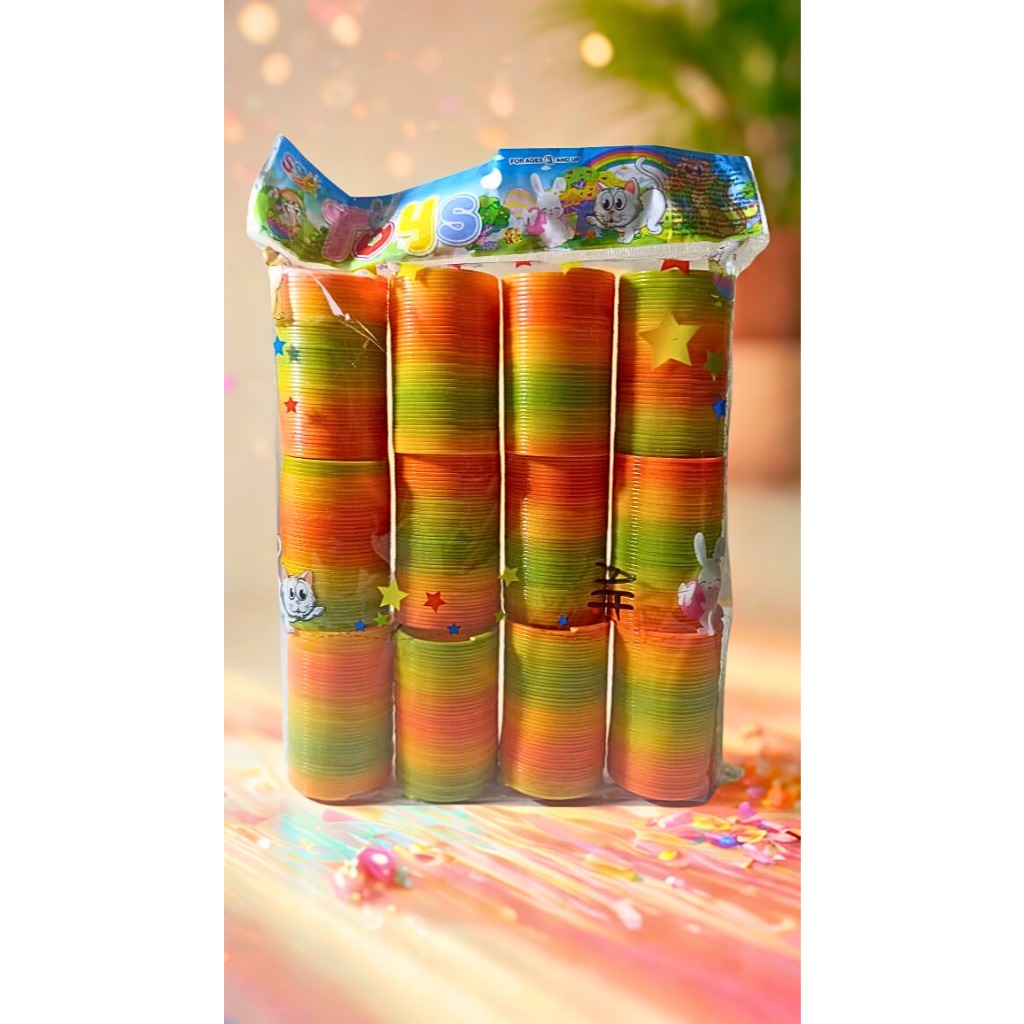 Jual 12 PCS Magic Spring Slinky Rainbow Per Spiral Ukuran Sedang 6x4x4 ...