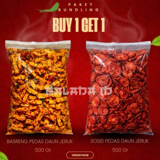 Basreng Sosis Pedas Daun Jeruk 1kg Kriuk Wangi