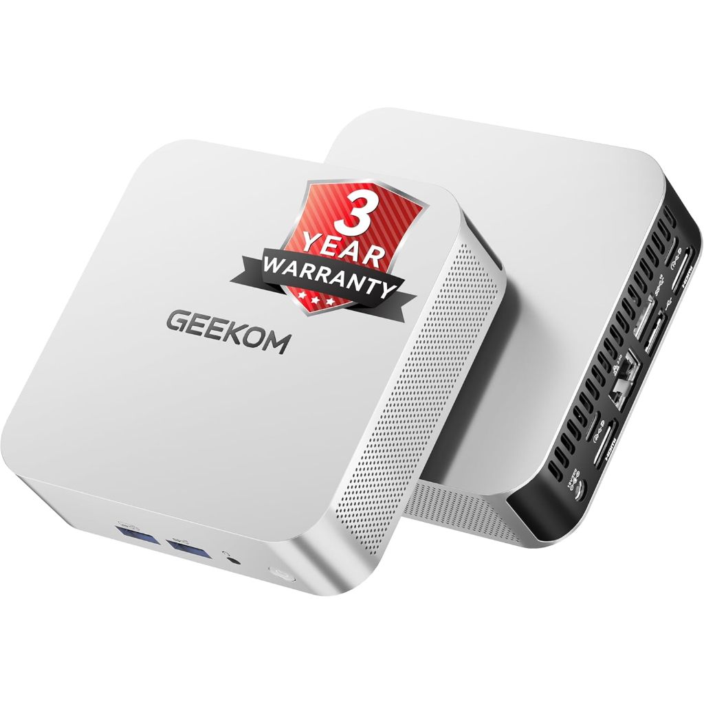 GEEKOM Mini PC A8 AMD Ryzen 7 8745HS 16GB DDR5 1TB SSD Radeon 780M Windows 11 Pro 3 TAHUN GARANSI