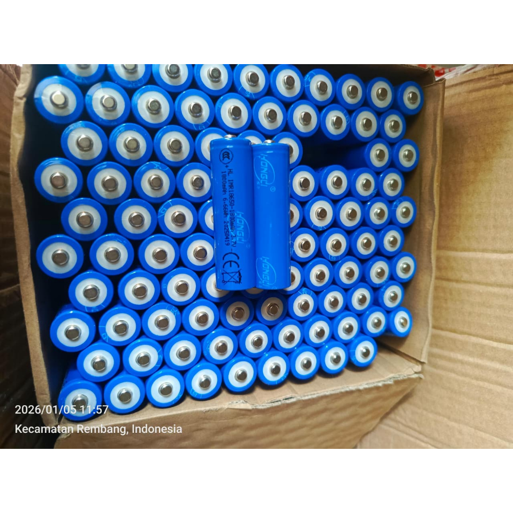 Jual Batre hongli 18650 baru1800 mAh ujung timbul real kapasitas ...