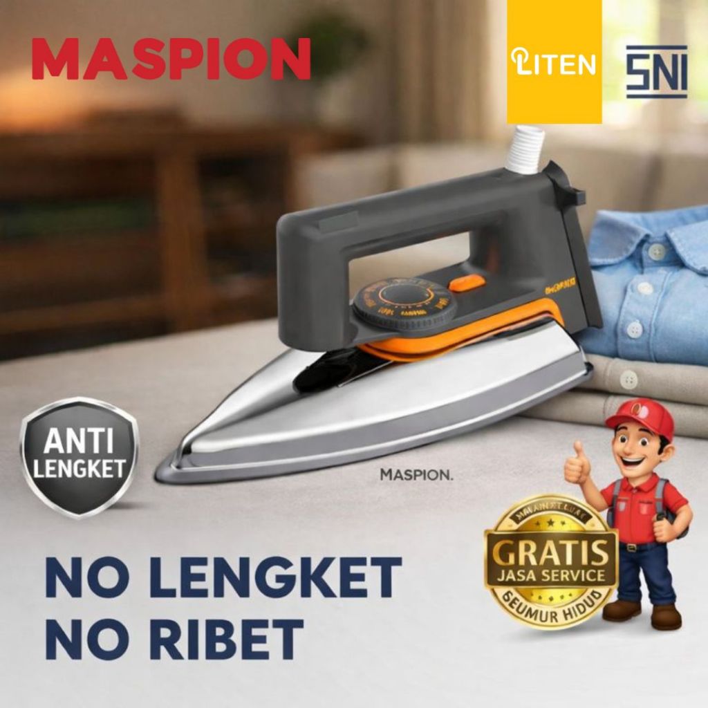 Jual MASPION Setrika Listrik HA-110 / Strika Gosokan Listrik MODEL ...